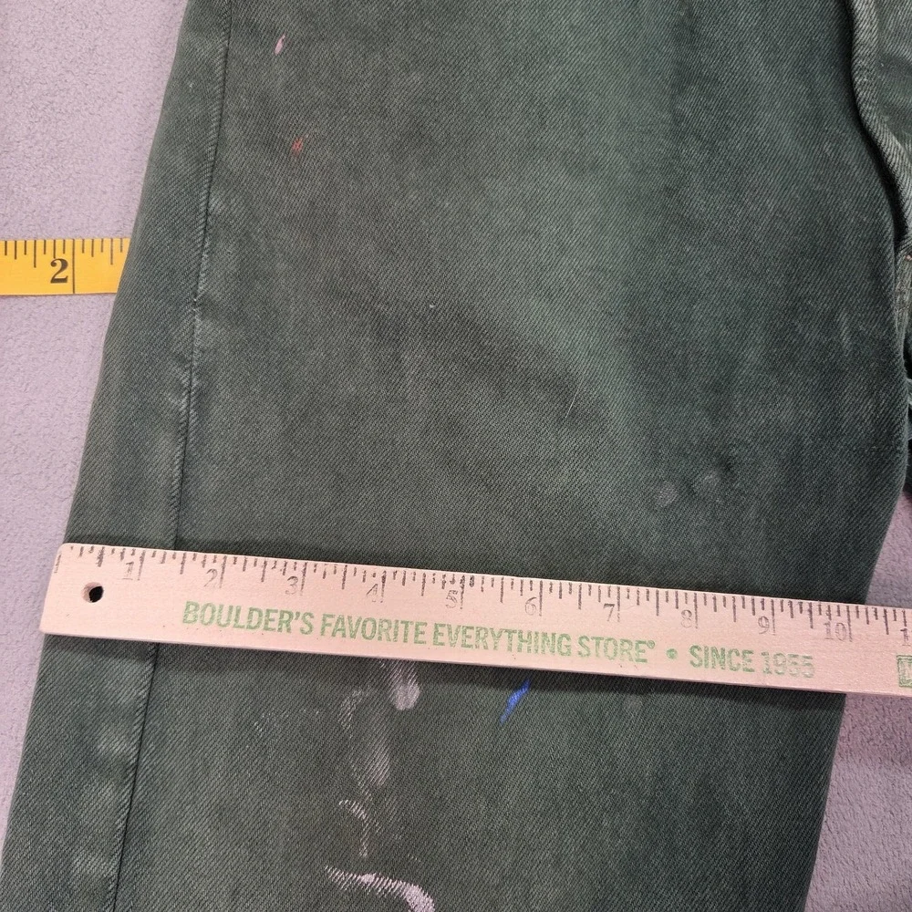 VTG Levis 501 Jeans Mens Green Straight‎ Paint Stains Art USA 90s Fits 32x30